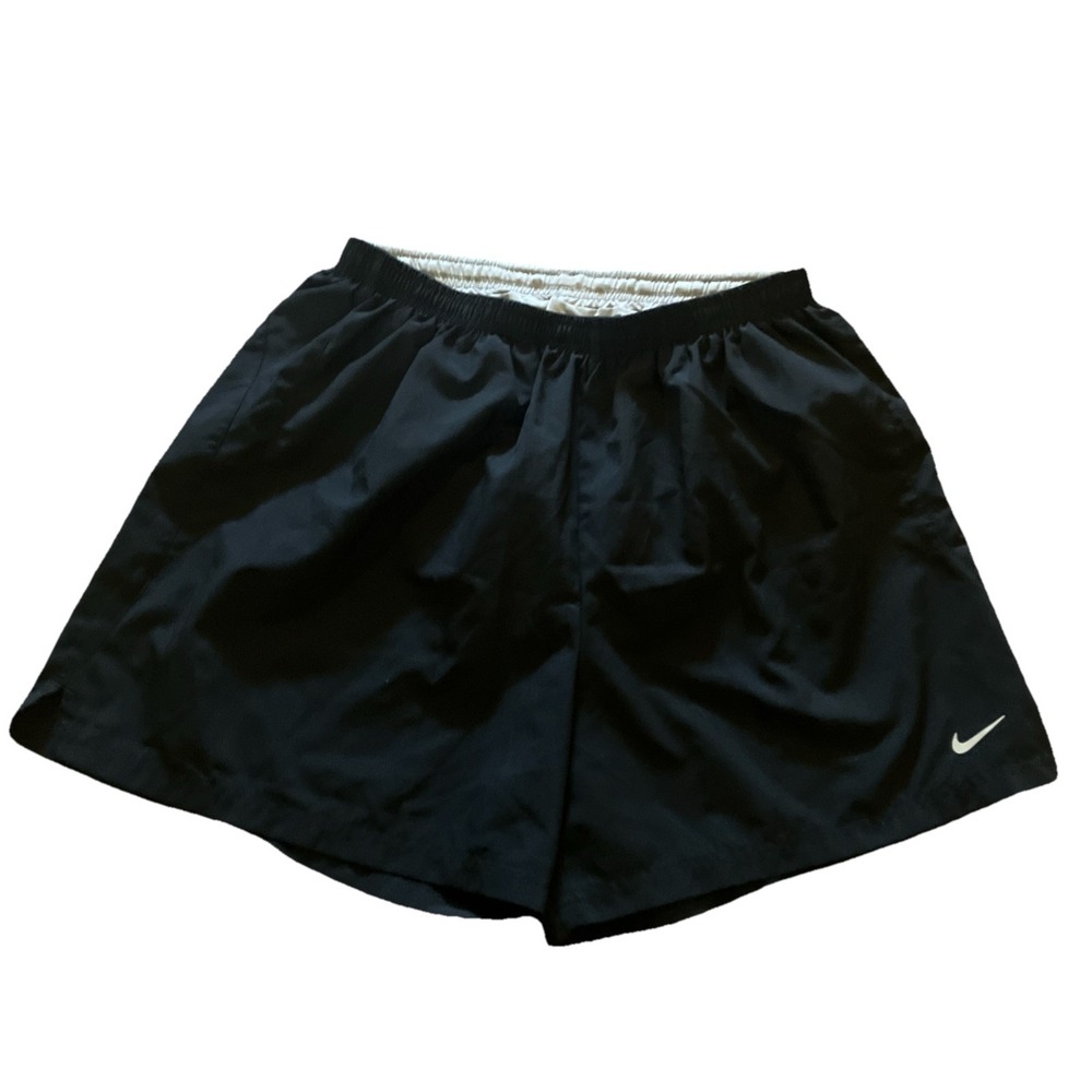Nike Shorts Mens Large Black Dri-FIT Running Brief Lined Drawstring Swoosh Nike+